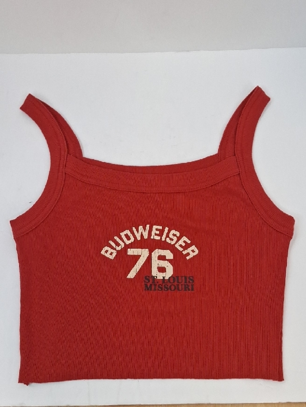 Budweiser Ribbed Crop Tank Top Size Small - Picture 8 of 10